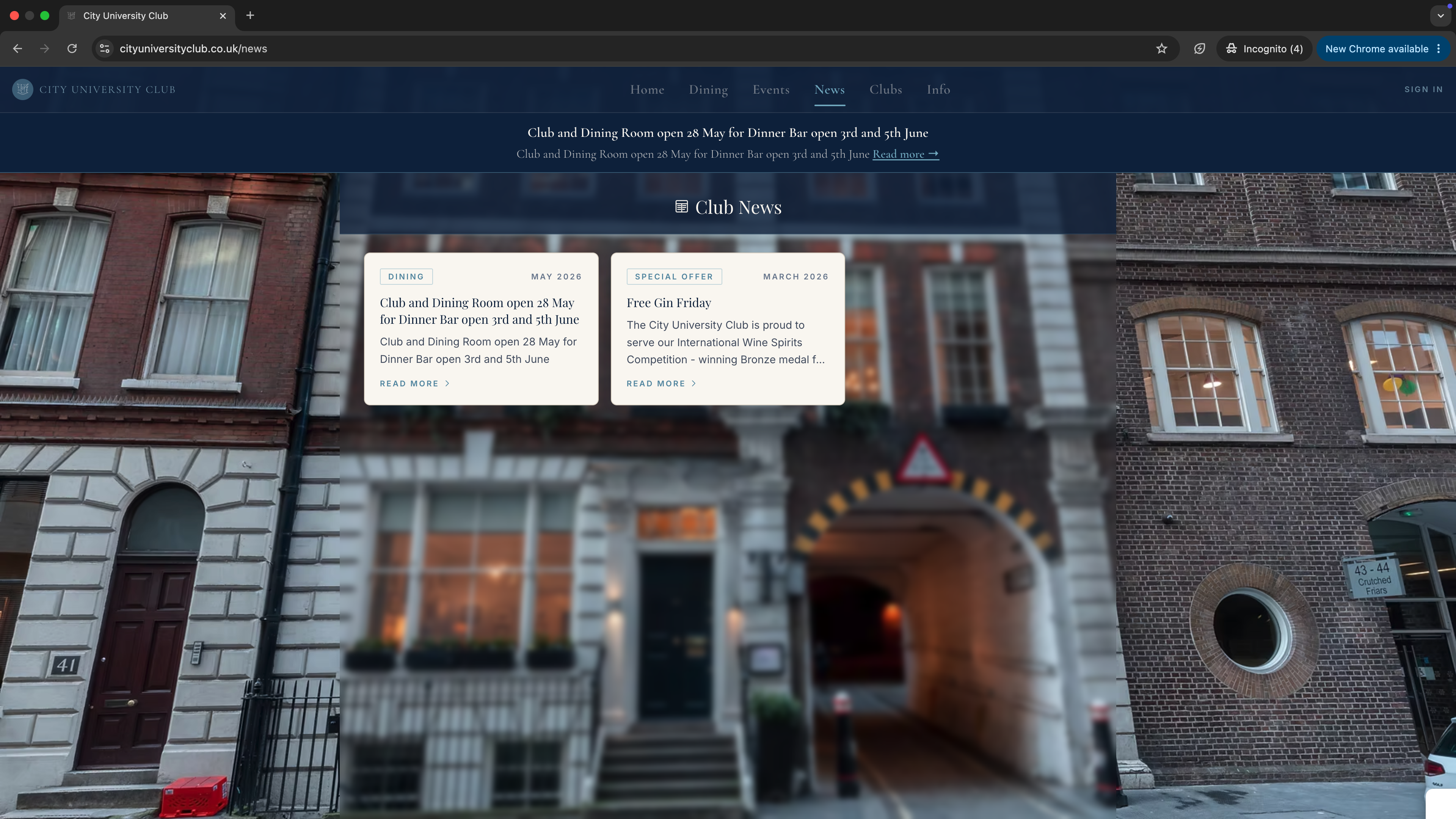 CityUniClub Website Screenshot 4